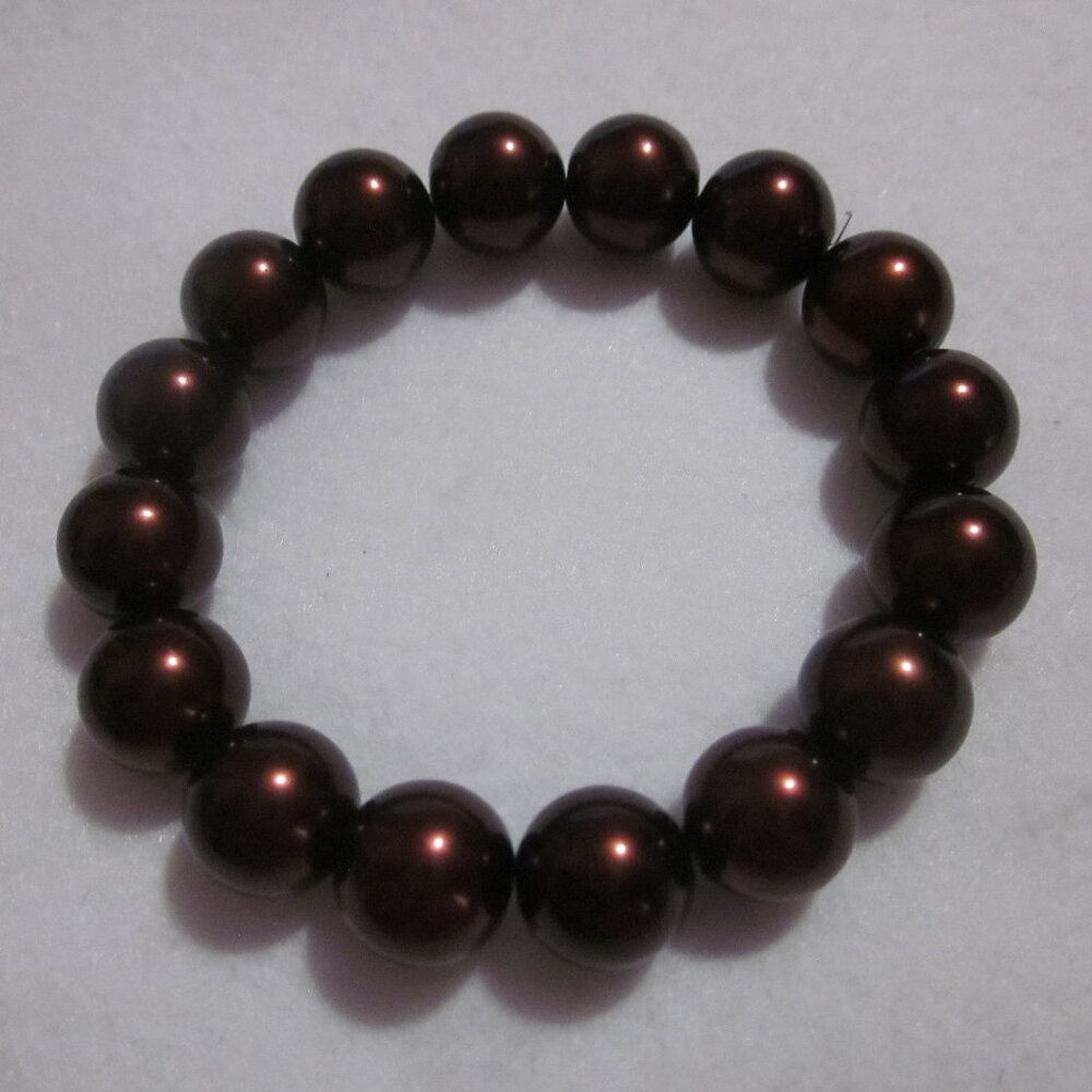 Dark Brown Chunky Stretch Bracelet.
